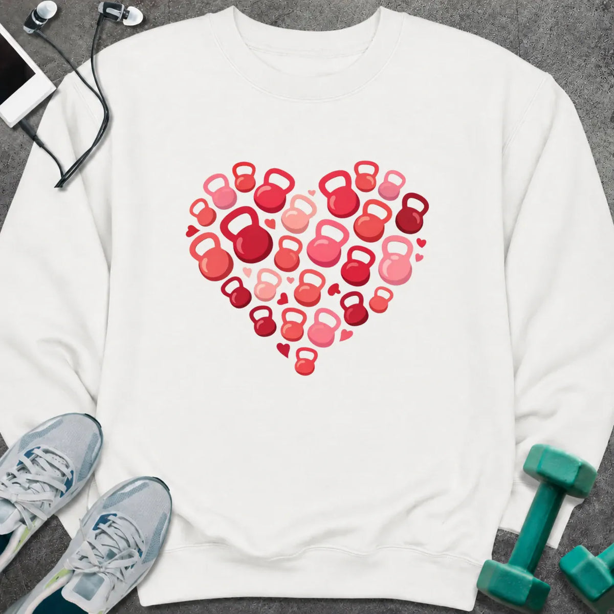 Sweatshirt White / S Kettlebell Heart Sweatshirt