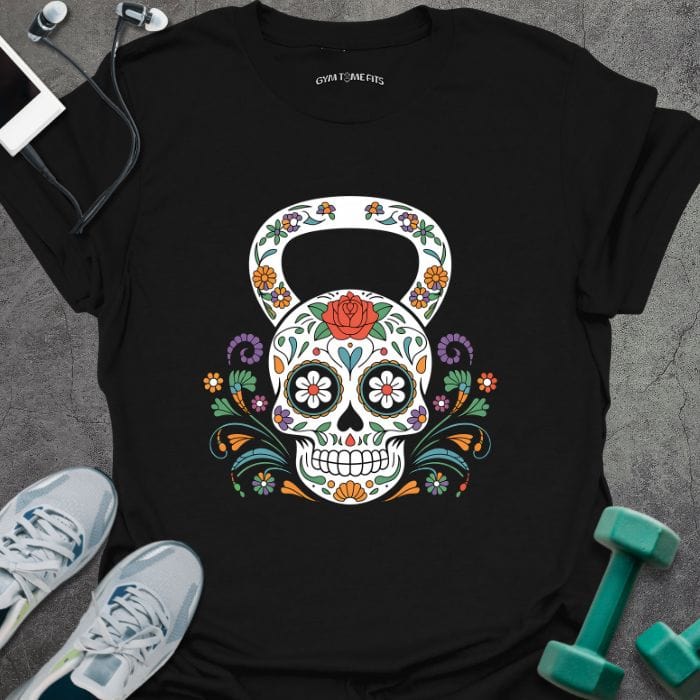 T-Shirt Black / S Floral Kettlebell T-Shirt