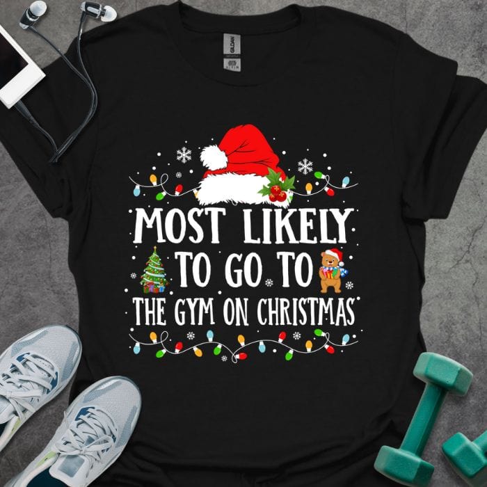T-Shirt Black / S Gym On Christmas T-Shirt