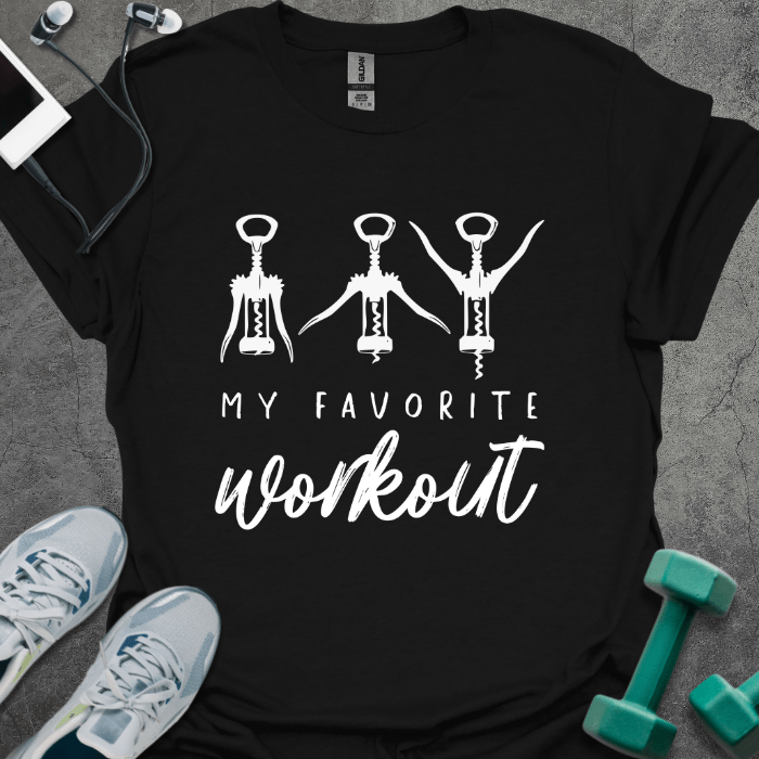 T-Shirt Black / S My Favorite Workout Wine T-Shirt