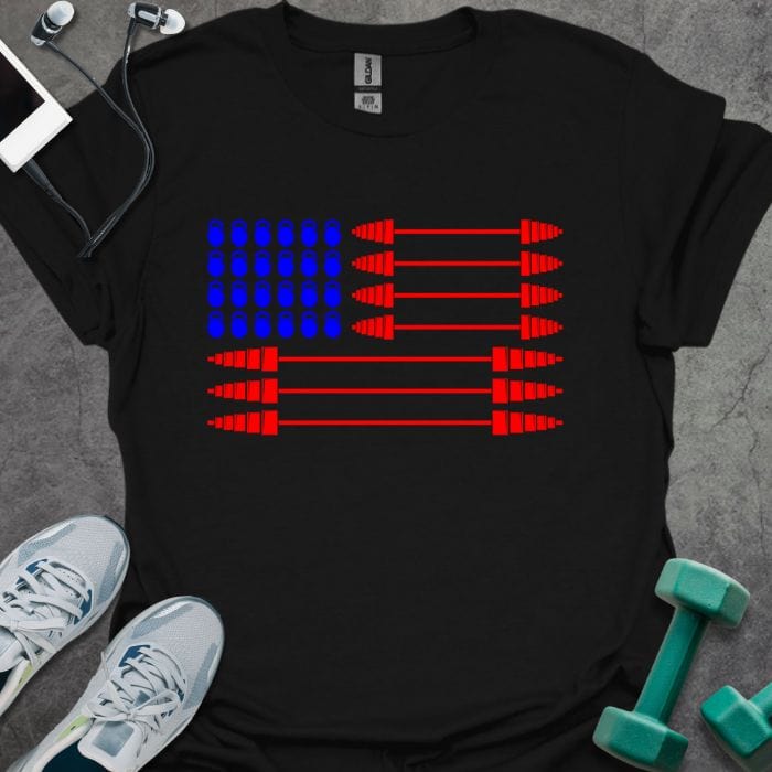 T-Shirt Black / S US Flag Weights T-Shirt