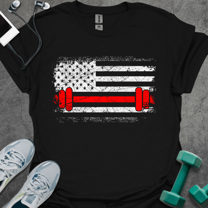 T-Shirt Black / XS US Flag Gym T-Shirt