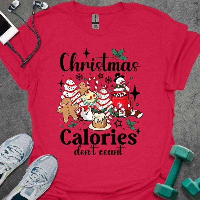 T-Shirt Cherry Red / S Christmas Calories T-Shirt