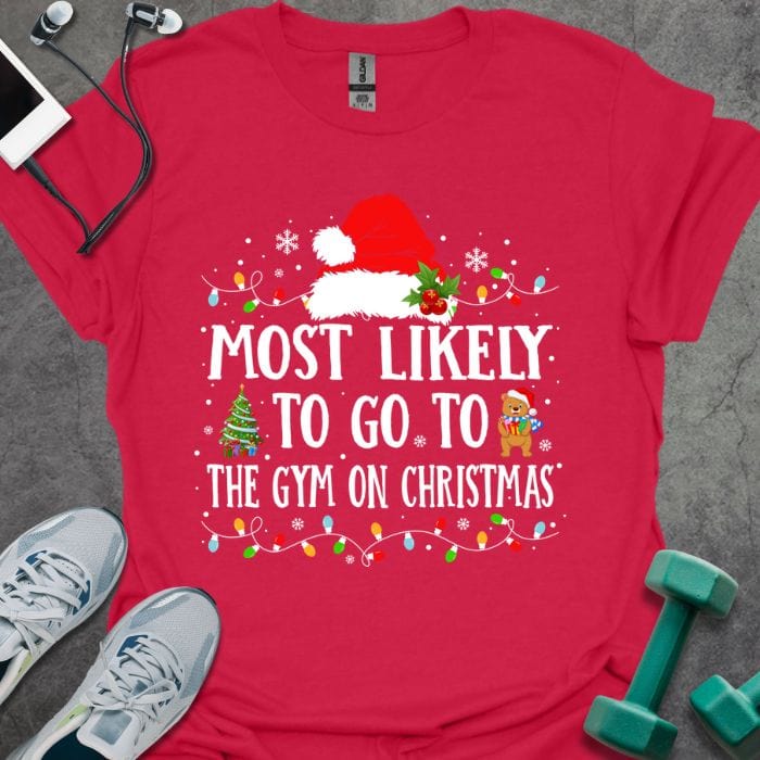 T-Shirt Cherry Red / S Gym On Christmas T-Shirt