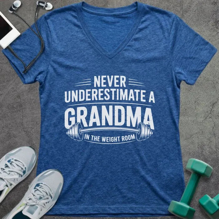 T-Shirt Heather True Royal / S Grandma Weight V-Neck
