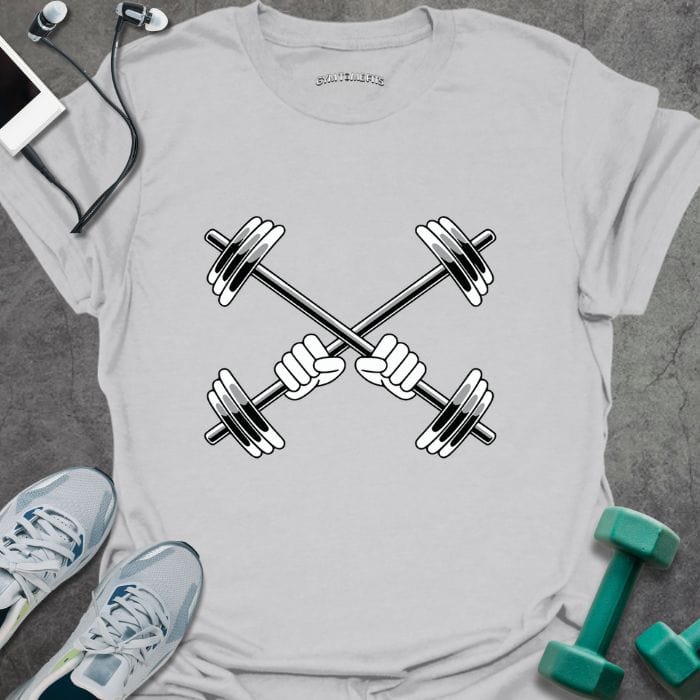 T-Shirt Ice Grey / S Barbell Cross T-Shirt