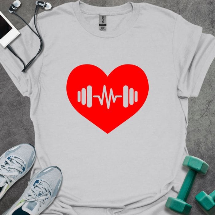 T-Shirt Ice Grey / S Barbell Heartbeat T-Shirt