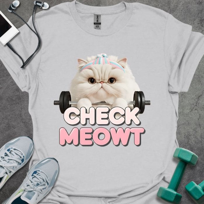 T-Shirt Ice Grey / S Check Meowt T-Shirt