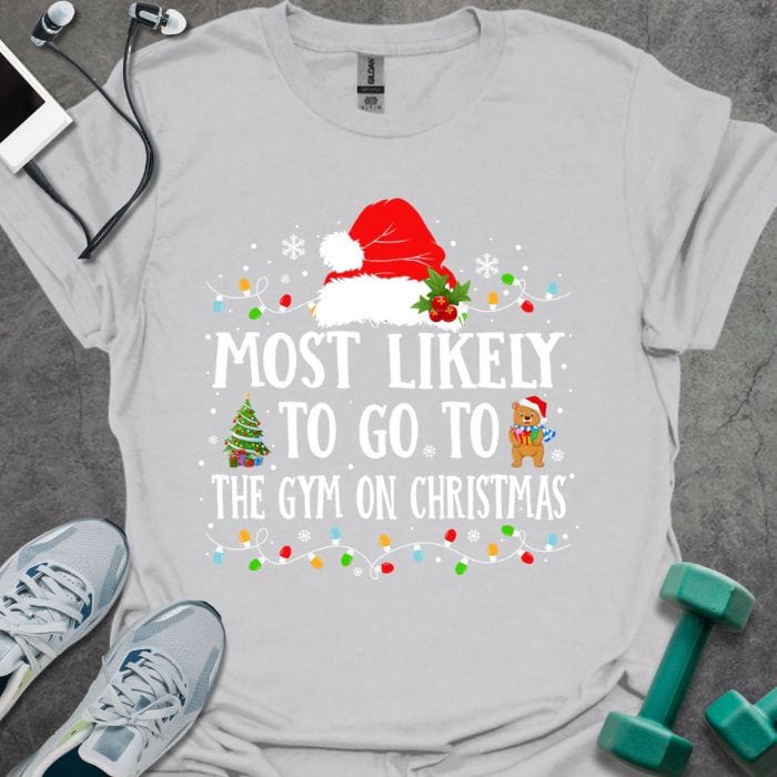 T-Shirt Ice Grey / S Gym On Christmas T-Shirt