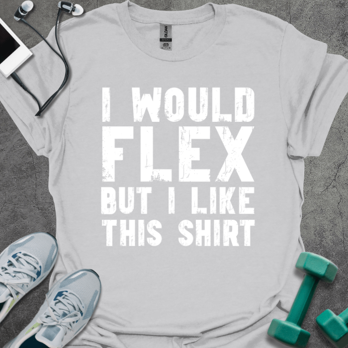 T-Shirt Ice Grey / S I Would Flex But T-Shirt
