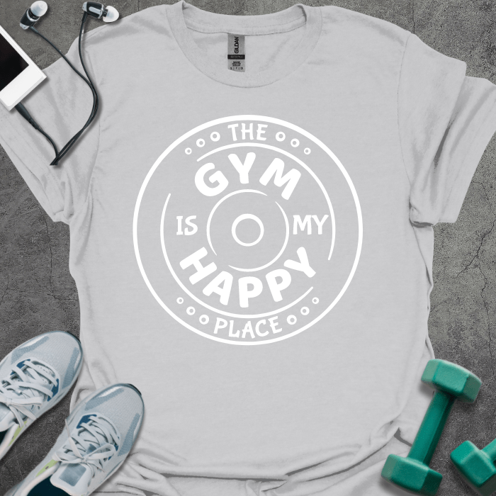 T-Shirt Ice Grey / S The Gym Is My Happy Place T-Shirt