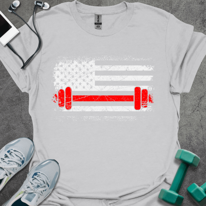 T-Shirt Ice Grey / S US Flag Gym T-Shirt