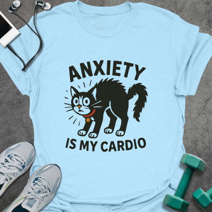 T-Shirt Light Blue / S Anxiety Cat T-Shirt
