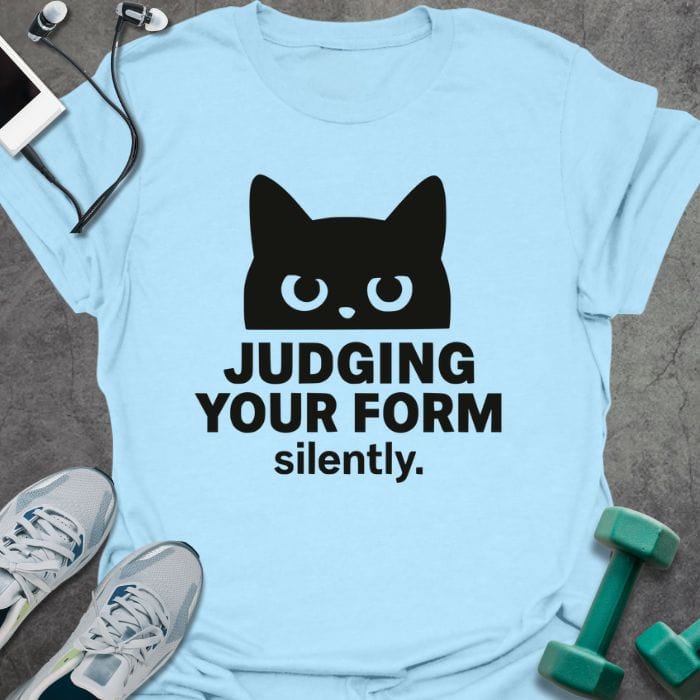 T-Shirt Light Blue / S Judging Cat T-Shirt