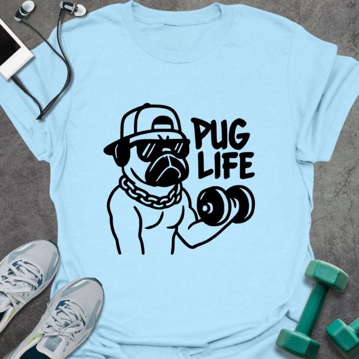 T-Shirt Light Blue / S The Pug Life T-Shirt