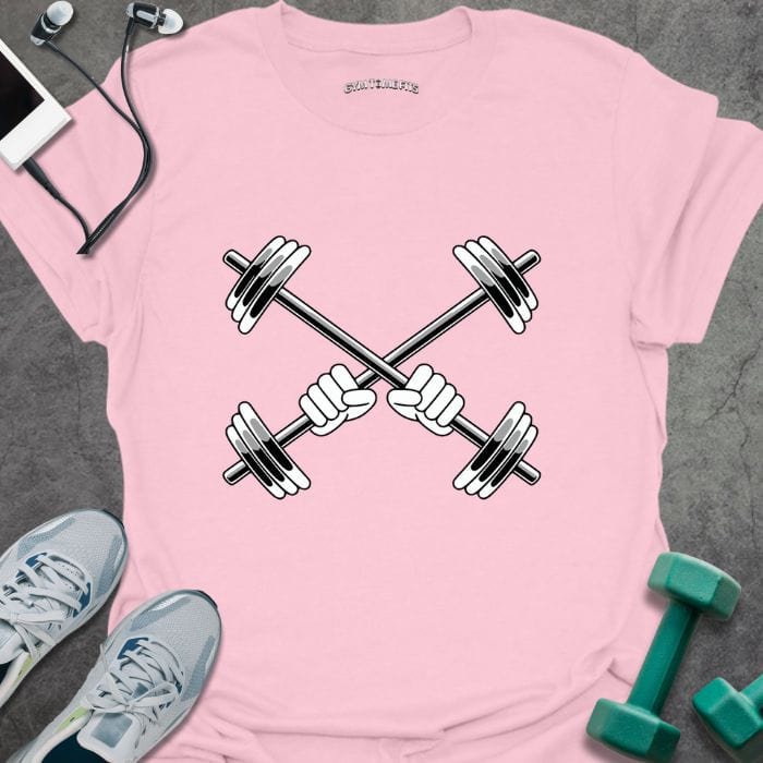 T-Shirt Light Pink / S Barbell Cross T-Shirt
