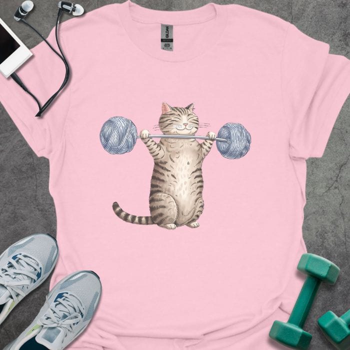 T-Shirt Light Pink / S Cat Lifting Yarn T-Shirt