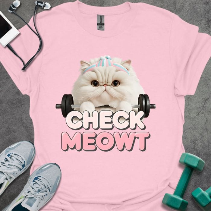 T-Shirt Light Pink / S Check Meowt T-Shirt