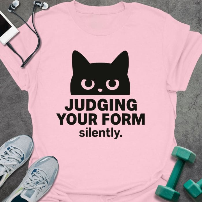 T-Shirt Light Pink / S Judging Cat T-Shirt