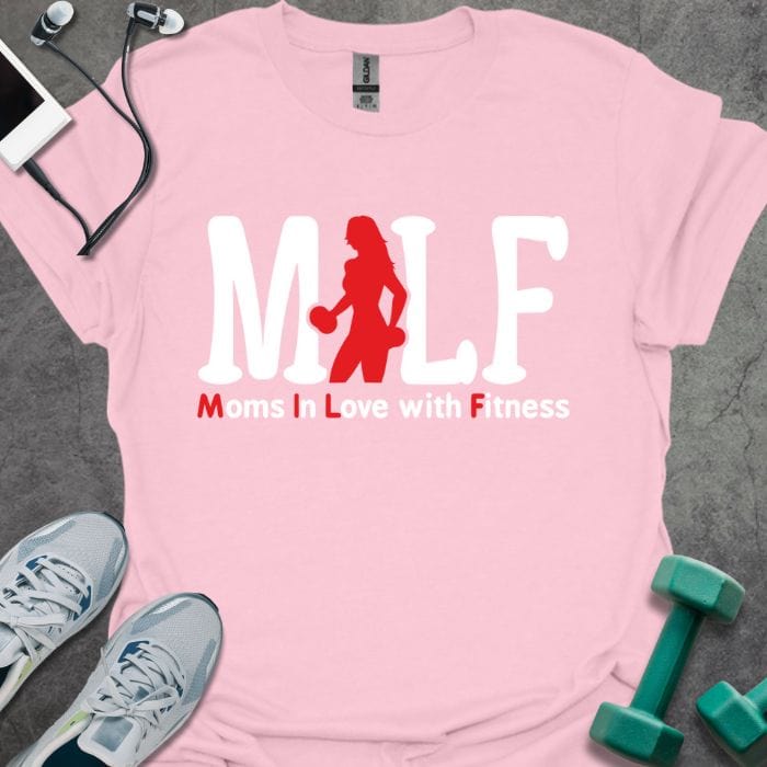 T-Shirt Light Pink / S Moms In Love With Fitness T-Shirt