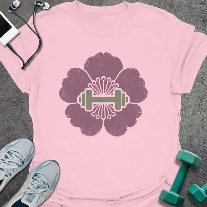 T-Shirt Light Pink / S Peony Dumbbell T-Shirt
