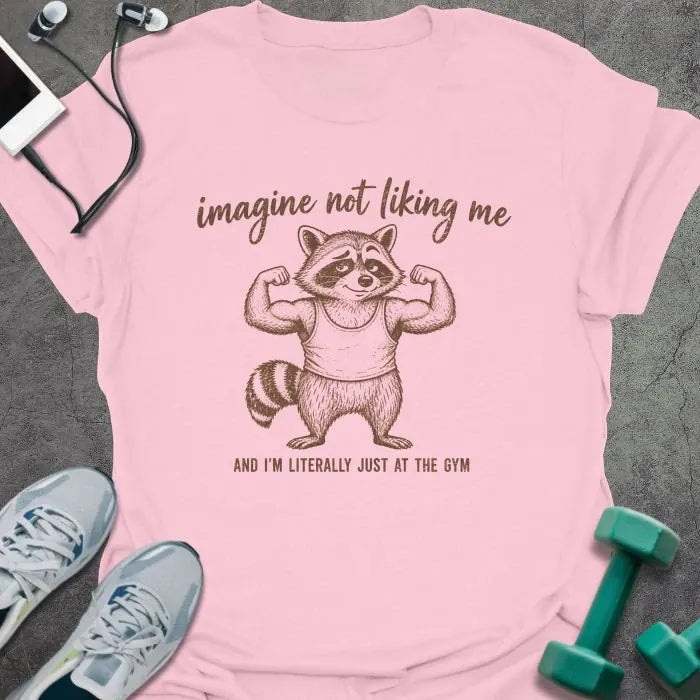 T-Shirt Light Pink / S Raccoon Flexing T-Shirt