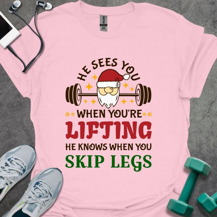 T-Shirt Light Pink / S Sees You Lifting T-Shirt