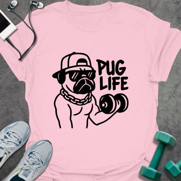 T-Shirt Light Pink / S The Pug Life T-Shirt