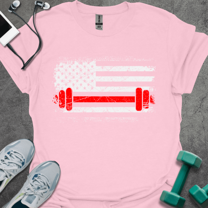 T-Shirt Light Pink / S US Flag Gym T-Shirt