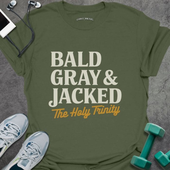 T-Shirt Military Green / S Bald Gray Jacked T-Shirt
