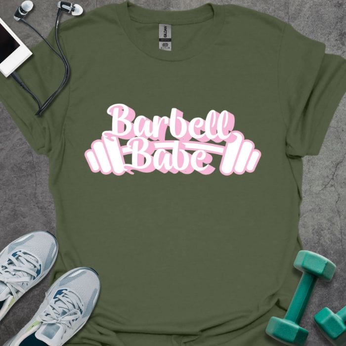 T-Shirt Military Green / S Barbell Babe T-Shirt