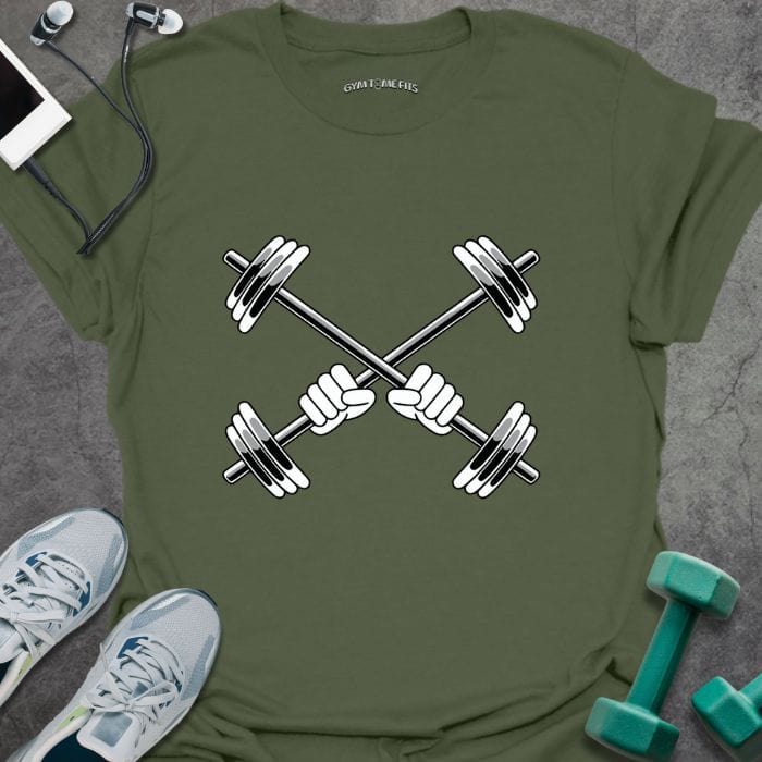 T-Shirt Military Green / S Barbell Cross T-Shirt