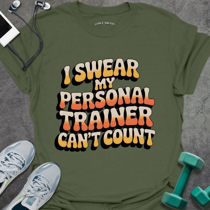 T-Shirt Military Green / S Can't Count Groovy T-Shirt