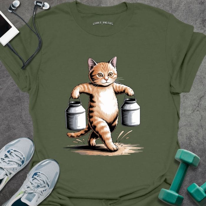 T-Shirt Military Green / S Cat Farmers Walk T-Shirt