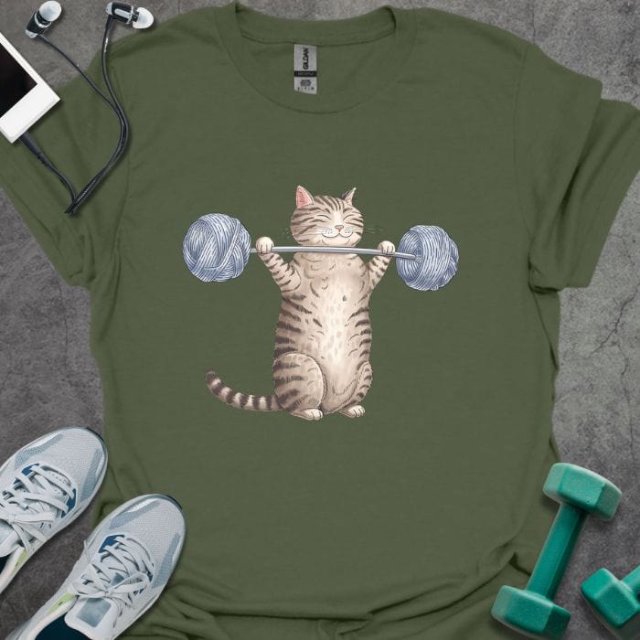 T-Shirt Military Green / S Cat Lifting Yarn T-Shirt