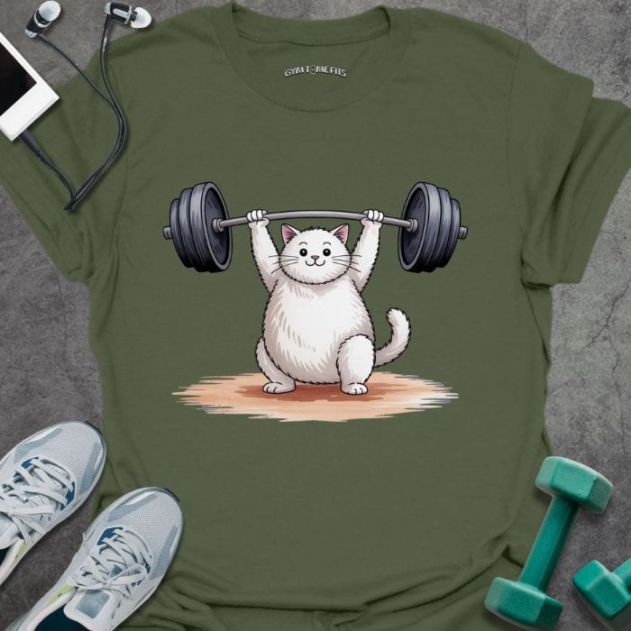 T-Shirt Military Green / S Chonk Cat Lift T-Shirt