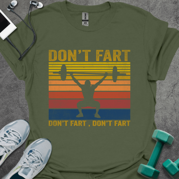 T-Shirt Military Green / S Don't Fart Retro T-Shirt