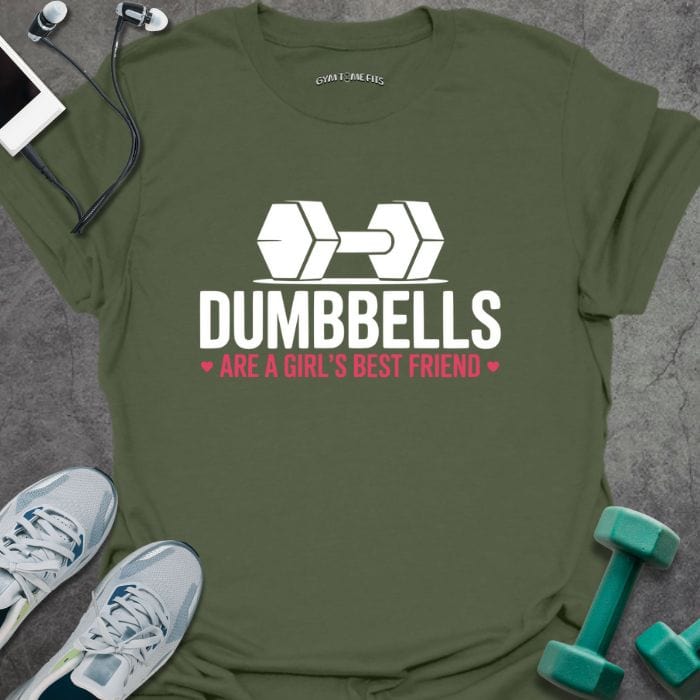 T-Shirt Military Green / S Dumbbells T-Shirt