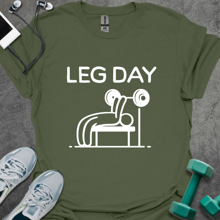 T-Shirt Military Green / S Leg Day Bench T-Shirt