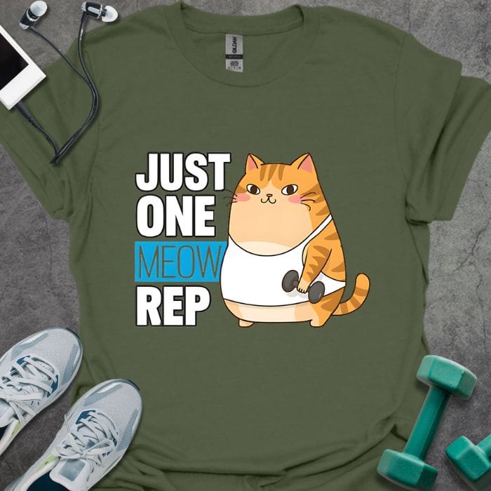 T-Shirt Military Green / S One Meow Rep T-Shirt