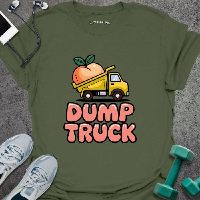 T-Shirt Military Green / S Peach Dump Truck T-Shirt