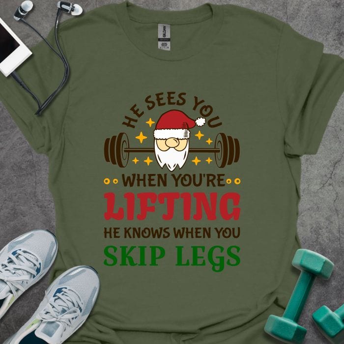 T-Shirt Military Green / S Sees You Lifting T-Shirt