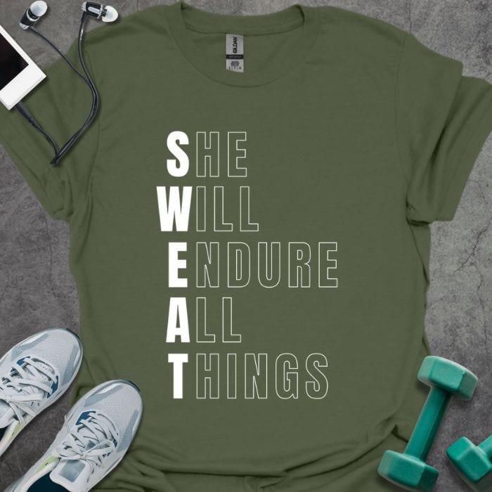 T-Shirt Military Green / S She Will Endure T-Shirt