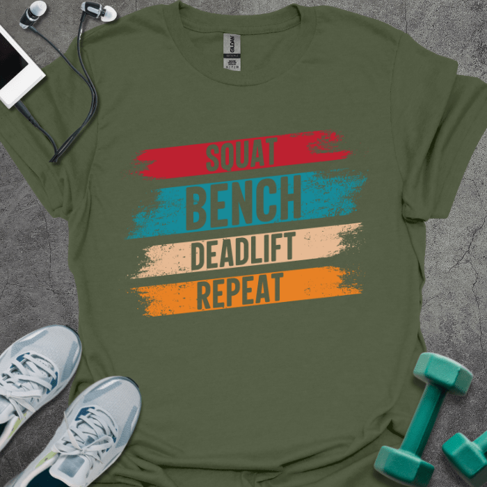 T-Shirt Military Green / S Squat, Bench, Deadlift T-Shirt