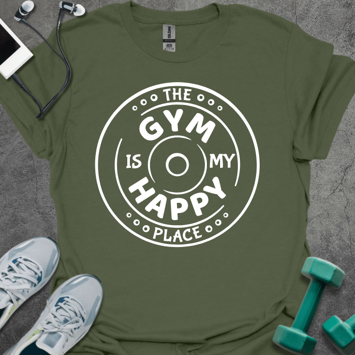 T-Shirt Military Green / S The Gym Is My Happy Place T-Shirt