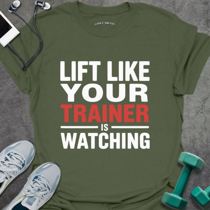 T-Shirt Military Green / S Trainer Is Watching T-Shirt