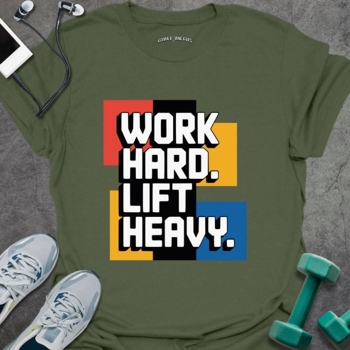 T-Shirt Military Green / S Work Hard Art T-Shirt
