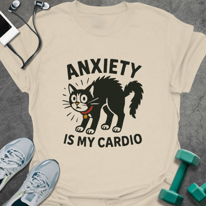 T-Shirt Natural / S Anxiety Cat T-Shirt