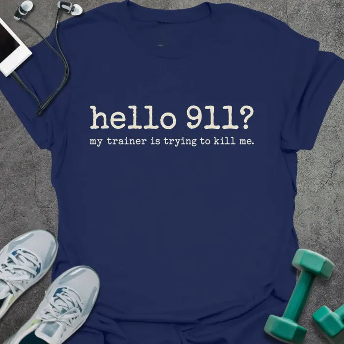 T-Shirt Navy / S Hello 911 T-Shirt