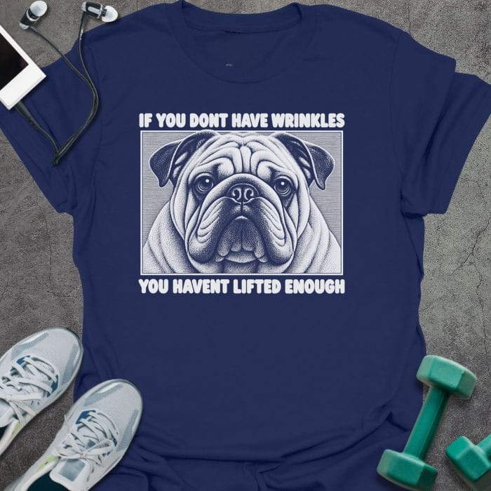 T-Shirt Navy / S Pug Wrinkles T-Shirt